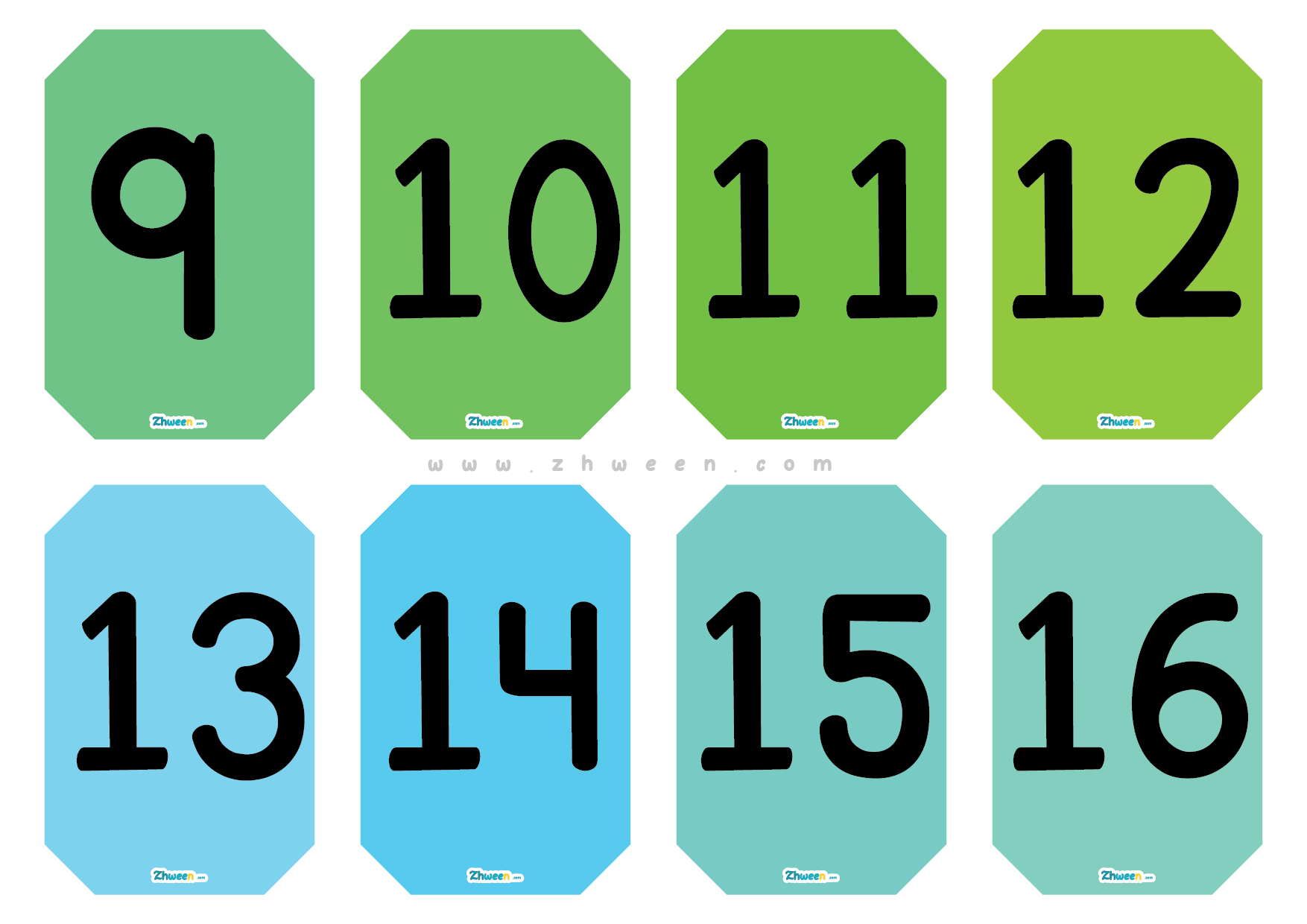 Colorful Numbers 1-50 Poster [English]