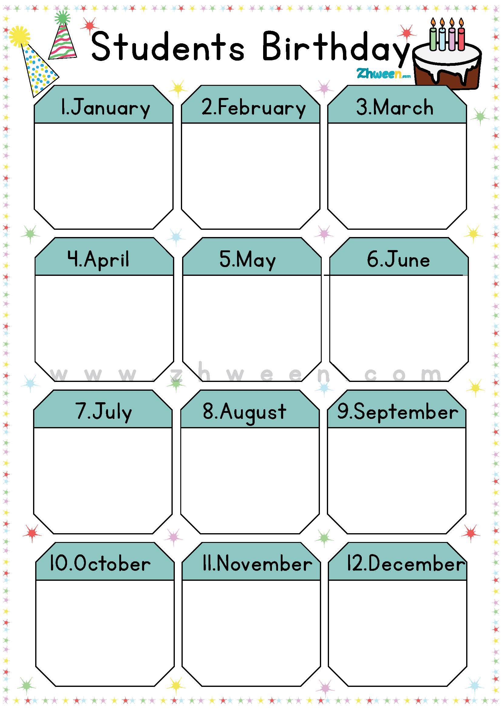 Birthday calendar [English]