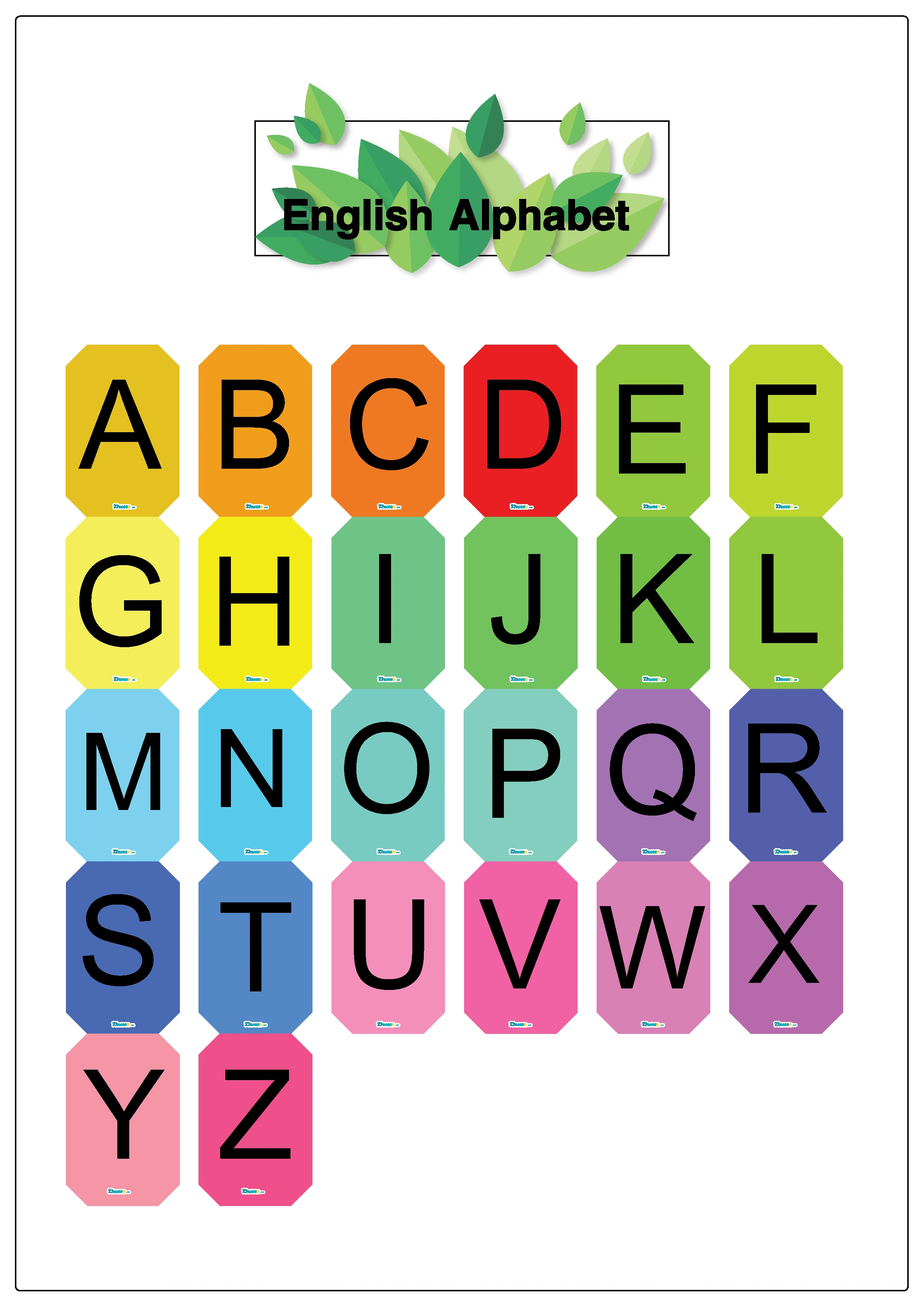 colorful poster English alphabets [English]
