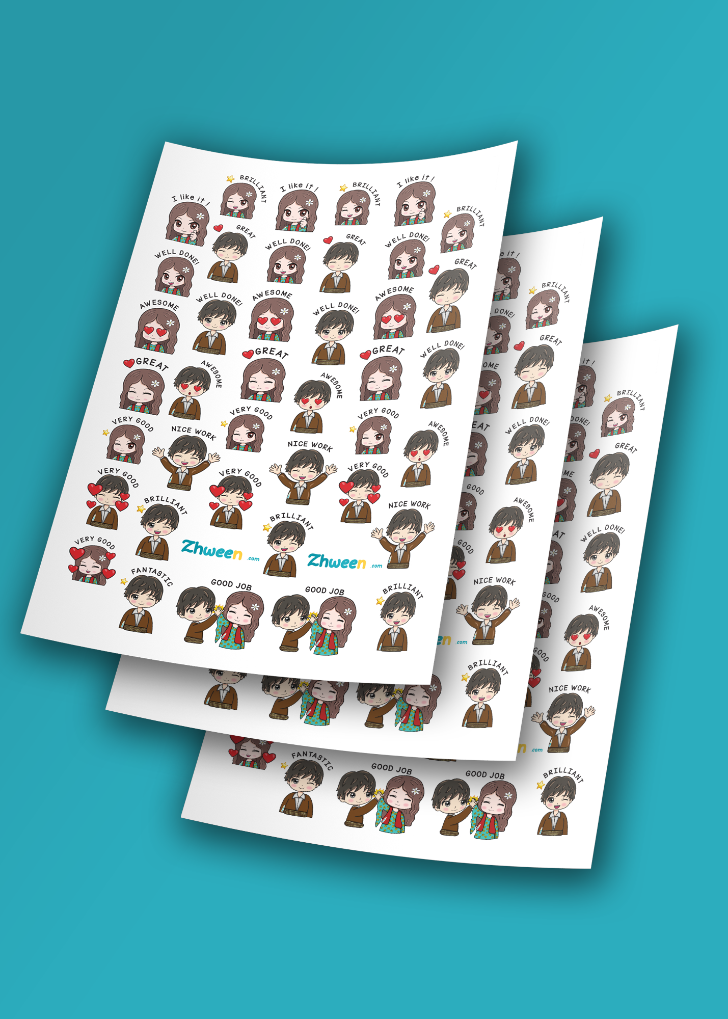 Zhween character reward sticker [English]