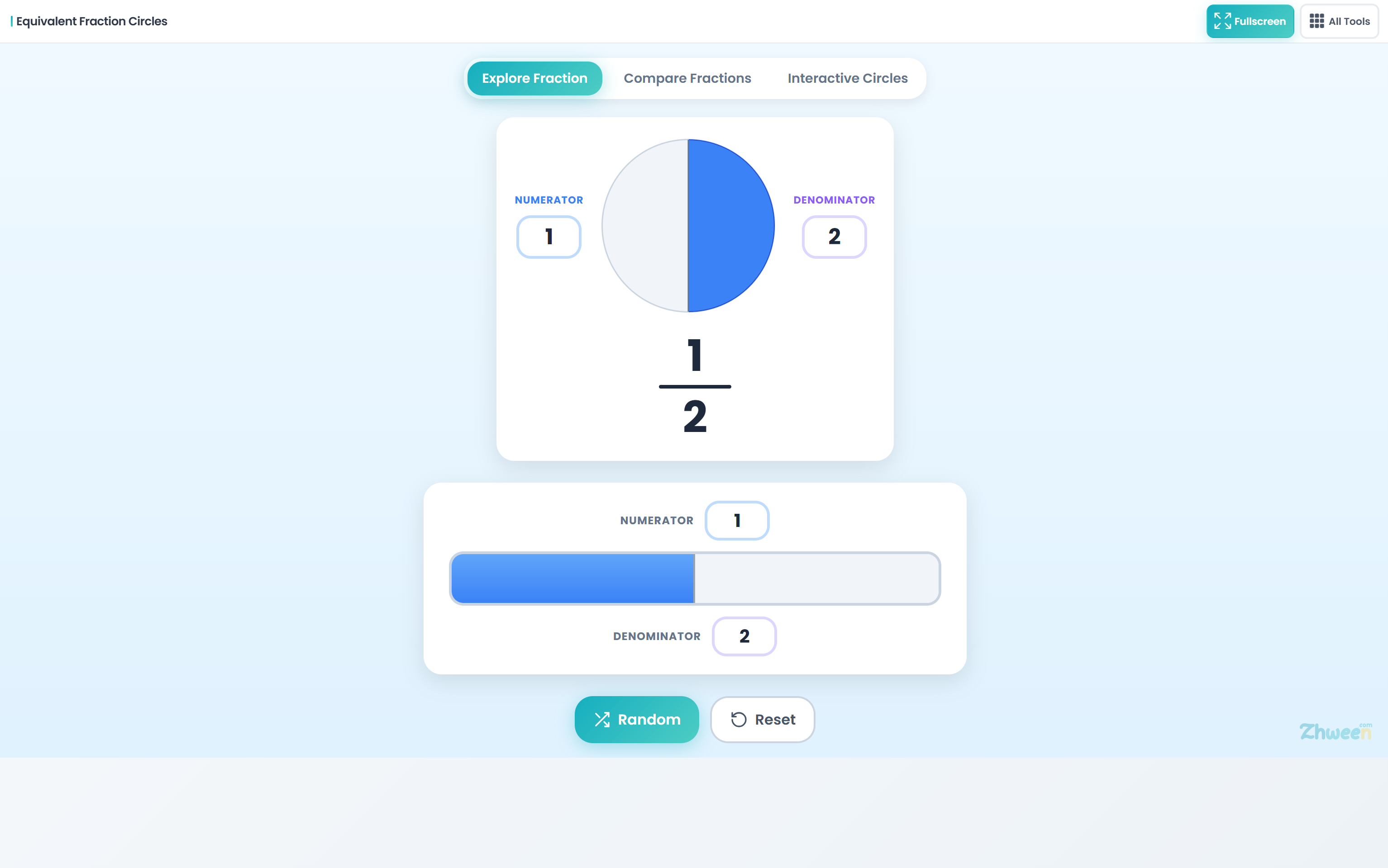 Equivalent Fraction Circles